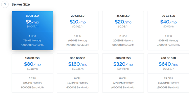 选择Vultr VPS配置