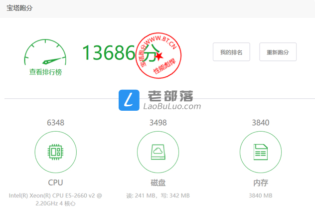 DIVYM安装宝塔面板跑分