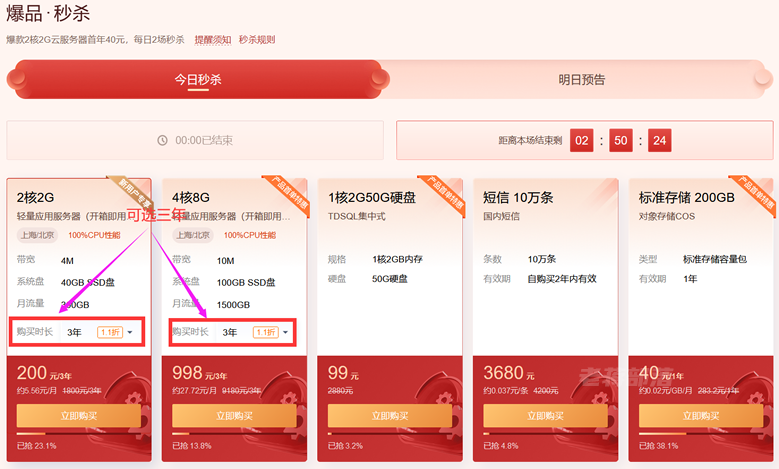 每天两场爆款产品活动