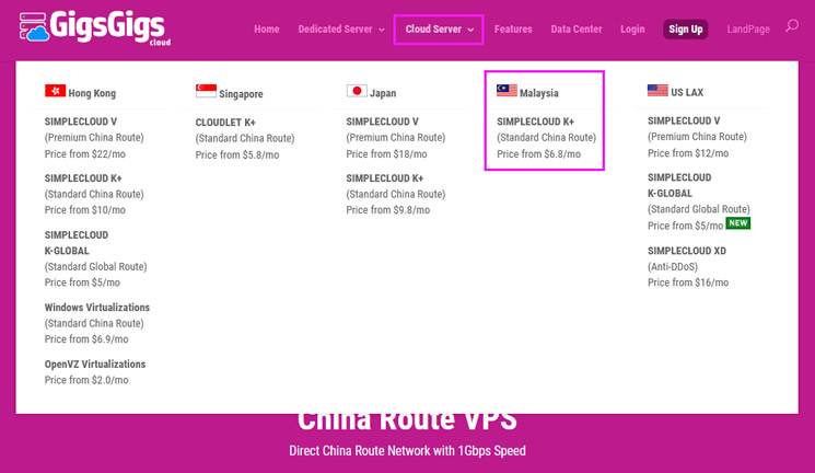 GigsGigsCloud 马来西亚VPS